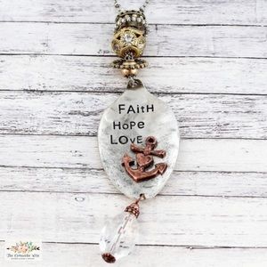 Faith, Love, Hope Necklace with Bling
